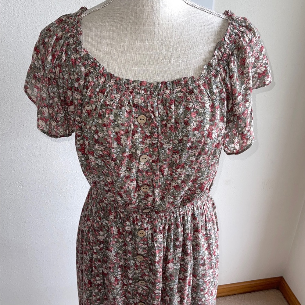 Vici Floral Print Maxi Dress - Green Multi Colors - Picture 3 of 8